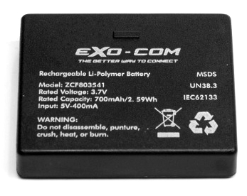 SCORPION Batterij EXO-COM, Communicatie en moto intercom Onderdelen, Zwart